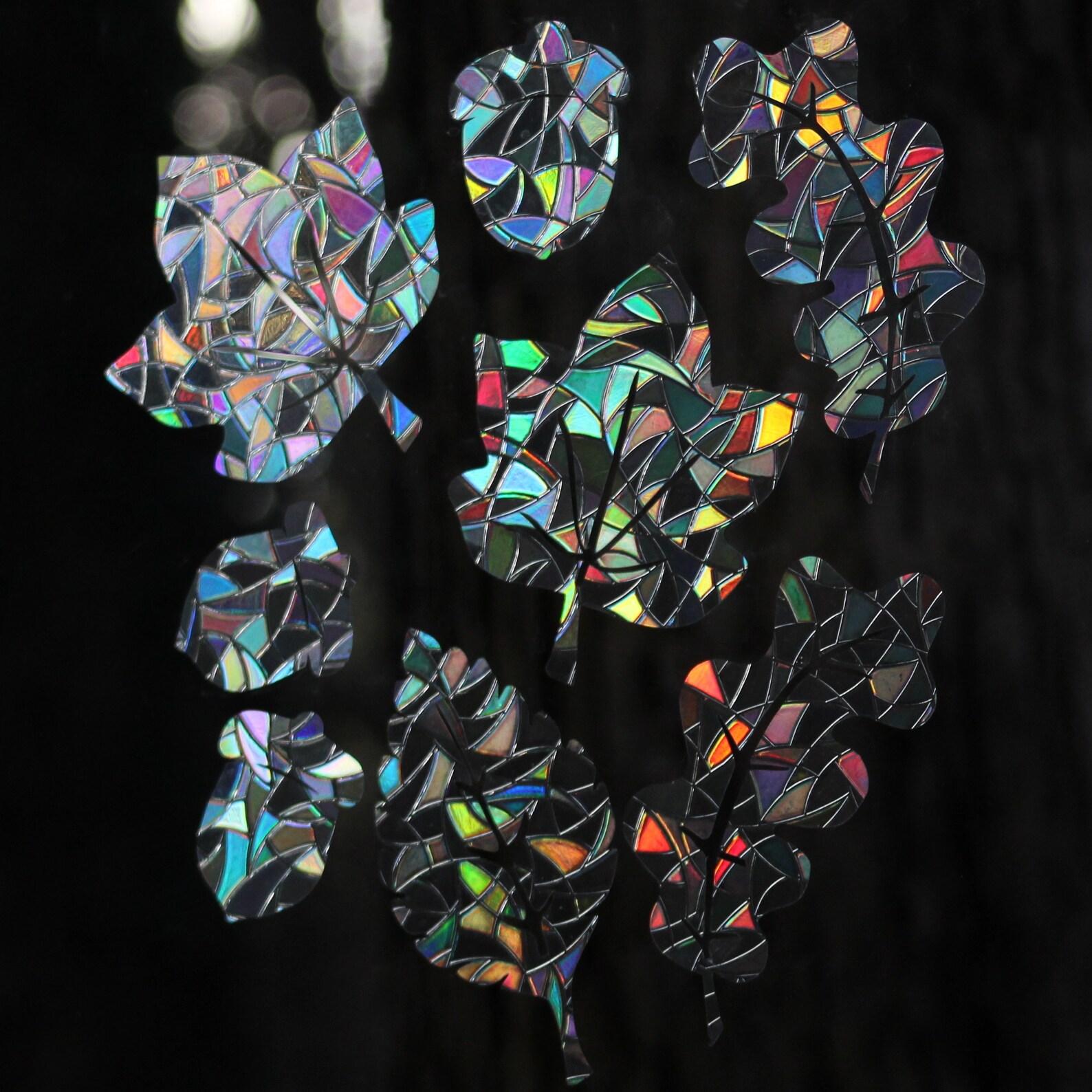 Leaves and Acorns Rainbow Prism Window Decals Set of 8 Etsy