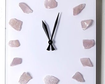 White Quartz Crystal Cluster Clock for Wall or Tabletop Display - geodes, crystals