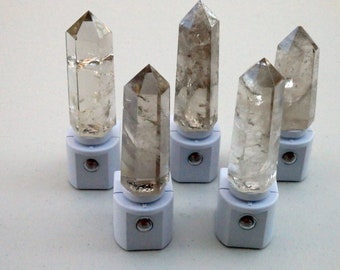 Smoky Quartz Crystal Obelisk Tower LED Gemstone Sensor Night Light - Smoky Quartz Wand/Geodes//Crystals//Minerals