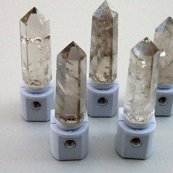 Smoky Quartz Crystal Obelisk Tower LED Gemstone Sensor Night Light - Smoky Quartz Wand/Geodes//Crystals//Minerals