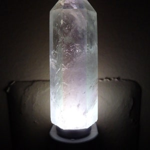 Angel Aura Quartz Crystal Tower LED Night Light with Light Sensor - Quartz Wand/Geodes//Crystals//Minerals
