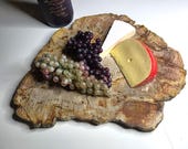Petrified Wood Serving Platter 15" x 13" (PW100) - Cheese Board, Charcuterie Board, Indonesian Petrified Wood