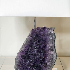 Natural Amethyst Designer Rock Crystal Lamp &quot;Margo&quot; -- Crystal Lamp/Gemstone lamp/Mineral Lamp//Geode Lamp