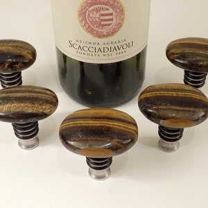 Tiger&#39;s Eye Gemstone Wine Stopper - sold individually --   Geodes/Crystals//Minerals//Gemstone Wine Stopper