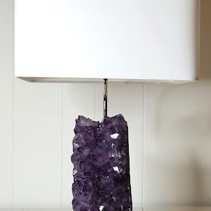 Brazilian Amethyst Designer Rock Crystal Lamp &quot;Ariana&quot; -- Crystal Lamp/Gemstone lamp/Mineral Lamp/Geode Lamp