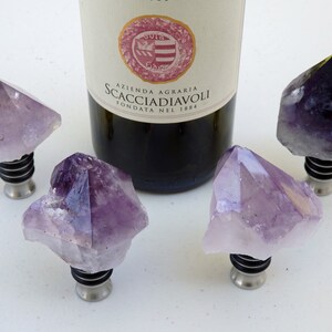 Amethyst &quot;Point&quot; Wine Stopper - sold individually -- Gemstone Wine Stopper//Geode Wine Stopper//Crystal Wine Stopper