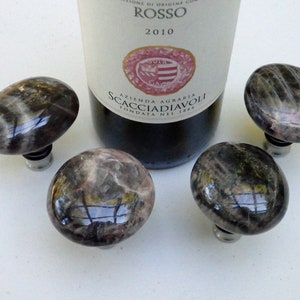 Black Moonstone Wine Stopper - Sold Individually --   Geodes/Crystals//Minerals//Gemstone Wine Stopper