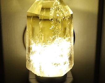 Smoky Quartz Crystal Obelisk Tower LED Night Light with Light Sensor - Smoky Quartz Wand/Geodes//Crystals//Minerals