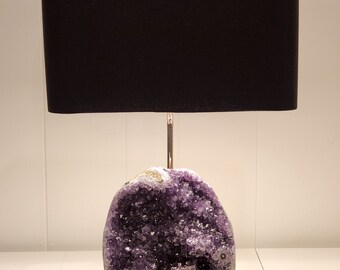Gorgeous Amethyst Designer Rock Crystal Table Lamp "Giselle" -- Crystals//Gemstones//Mineral Lamp//Geode Lamp
