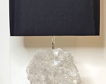 White Quartz Crystal Designer Lamp "Quinn" -- Mineral Specimen Lamp/Rock Crystal Lamp/Gemstones//Geodes