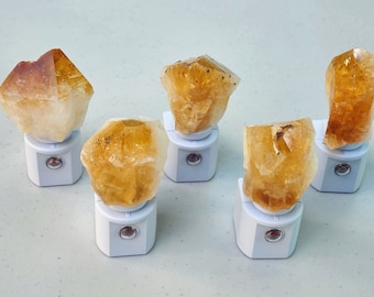 Citrine Crystal LED Gemstone Sensor Night Light -- Geodes//Crystals// Minerals