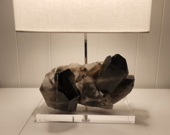 Smoky Quartz Crystal Designer Lamp "Judy" -- Mineral Specimen Lamp//Crystals//Gemstones//Geodes