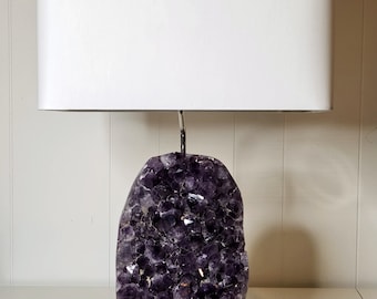 Natural Amethyst Designer Rock Crystal Lamp "Lynette" -- Crystal Lamp/Gemstone lamp/Mineral Lamp//Geode Lamp
