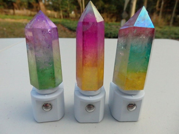 Rainbow Aura Quartz Crystal Towers Rainbow Aura Quartz Crystal Towers