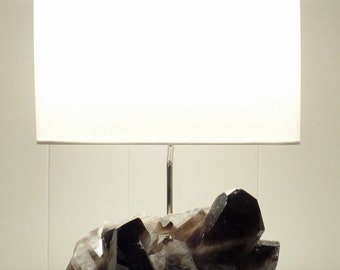Smoky Quartz Crystal Designer Lamp "Judy" -- Mineral Specimen Lamp//Crystals//Gemstones//Geodes