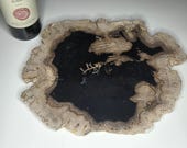 Petrified Wood Serving Platter 12" x 14"   (PW111) -  Cheese Board, Charcuterie Board, Cutting Board, Indonesian Petrified Wood