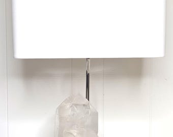 White Quartz Crystal Designer Lamp "Yvonne" -- Mineral Specimen Lamp/Rock Crystal Lamp/Gemstones/Geodes  (X13)