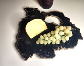 Petrified Wood Serving Platter 14" x 11" (PW90) -  Cheese Board, Charcuterie Board, Cutting Board, Indonesian Petrified Wood