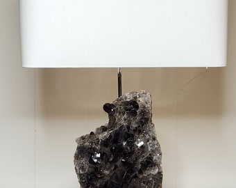 Smoky Quartz Crystal Designer Lamp "Molly" -- Mineral Lamp/Gemstone Lamp/Crystals/Geode Lamp