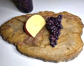 Petrified Wood Serving Platter 16&quot; x 11&quot;   (PW102) -  Cheese Board, Charcuterie Board, Cutting Board, Indonesian Petrified Wood