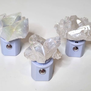 Angel Aura Quartz Crystal Cluster LED Night Light with Light Sensor - Geodes//Crystals//Minerals