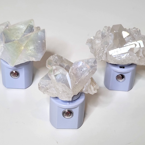 Angel Aura Quartz Crystal Cluster LED Gemstone Light Sensor Night Light - Geodes//Crystals//Minerals