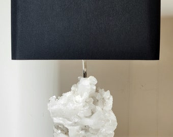 White Quartz Crystal Designer Lamp "Betty" -- Mineral Specimen Lamp/Rock Crystal Lamp/Gemstones//Geodes