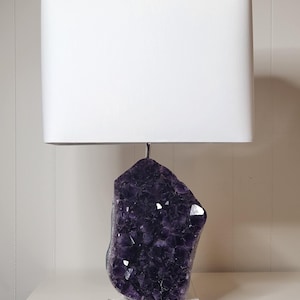 Natural Amethyst Designer Rock Crystal Lamp &quot;Lorraine&quot; -- Crystal Lamp/Gemstone lamp/Mineral Lamp//Geode Lamp