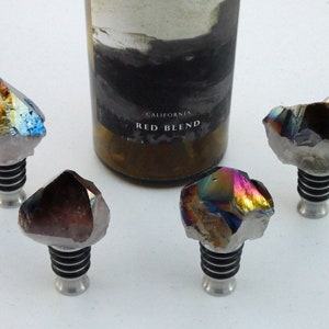 Titanium Quartz Crystal Wine Stopper - sold individually --   Gemstones/Geodes/Crystals/Minerals