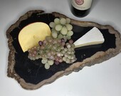 Petrified Wood Serving Platter 16" x 11"   (PW113) -  Cheese Board, Charcuterie Board, Cutting Board, Indonesian Petrified Wood