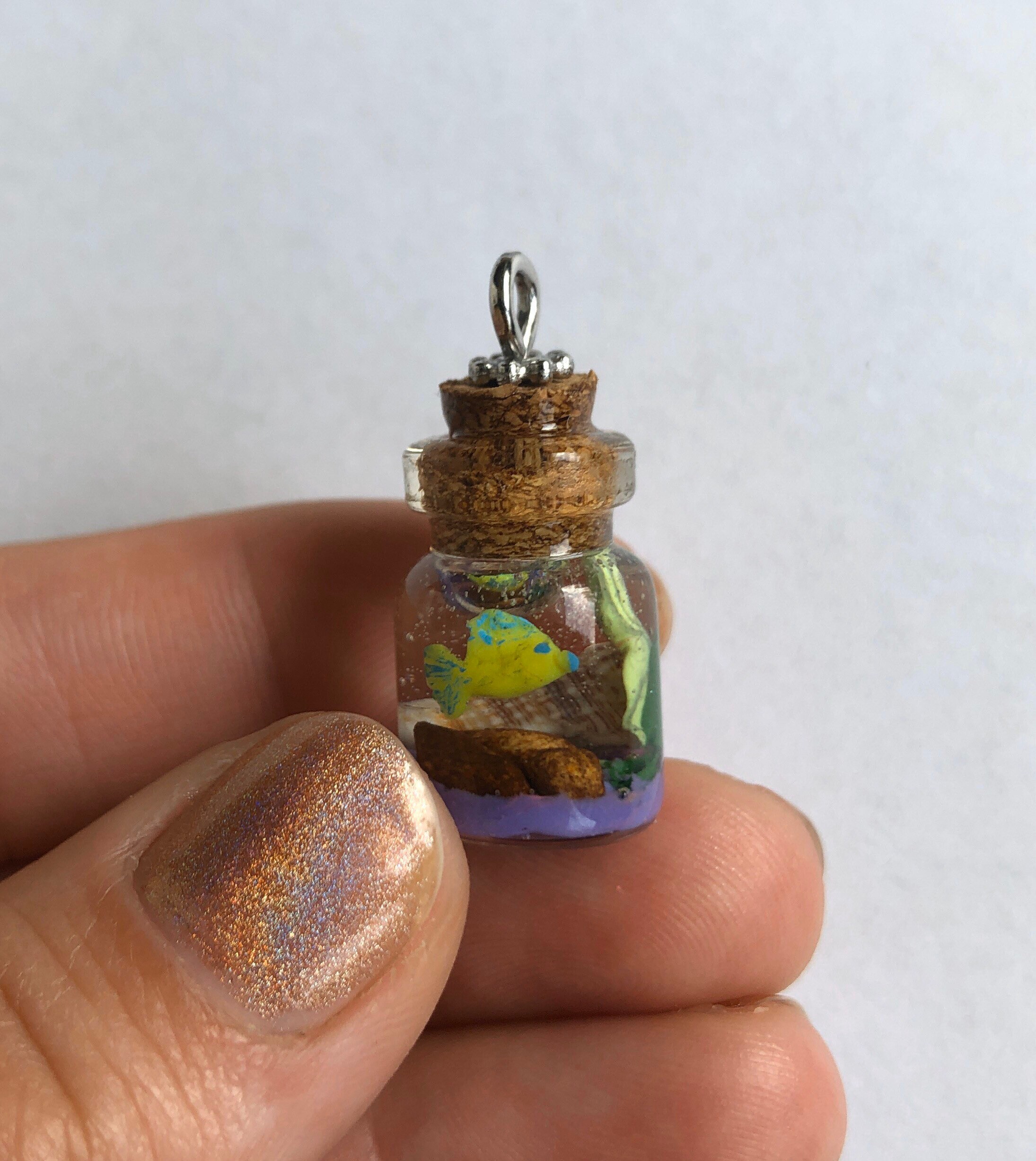 Miniature resin and polymer clay fish tank/aquarium charm Etsy