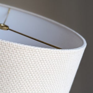 Handmade Textured Lamp Shade | Custom Lamp Shade for Table Lamps | Modern Lamp Shade | Drum Lamp Shade in Natural Crosshatch Fabric