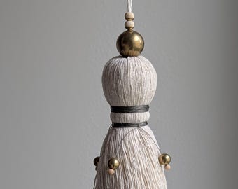 Large Cotton Door Tassel with Brass Beads #189