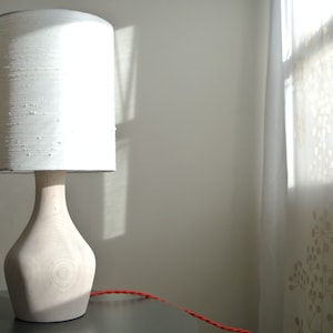 Silk Lamp Shade Custom Lamp Shade Midcentury Modern Lamp Shade in Custom Size Ivory Dupioni Silk Lamp Shade image 9