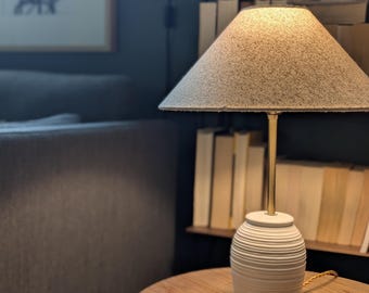 Handmade Cone Lamp Shade: Freckled Cotton Large Tapered Lampshades For Table Lamps