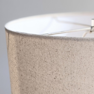 Speckled Oatmeal Cotton Lamp Shade | MCM Drum Lamp Shades with Spider Washer | Midcentury Modern Vintage Lamp Shade | Retro Lamp Shade