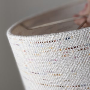 Handwoven Confetti Fabric Lamp Shade | Colorful Lamp Shade | Custom Size Drum Shade | Modern Drum Shade with Spider Washer