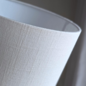 Drum Lampshade with Euro Fitter | Custom Lamp Shade | Linen Lamp Shade in Custom Size | True White Textured Linen Fabric
