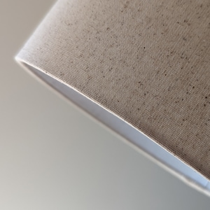 Drum Lamp Shade with Euro Fitter | Custom Lamp Shade | Midcentury Modern Lamp Shade in Custom Size | Speckled Oatmeal Fabric