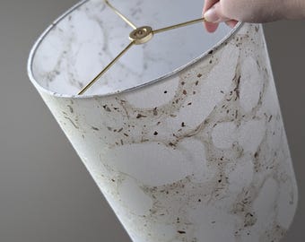 Modern Pebbled Paper Lamp Shade with Spider Washer Hardware: Handmade Parchment Shade