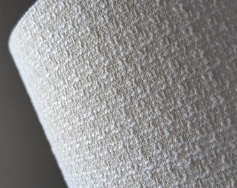 Mid-Mod Boucle Drum Lamp Shade: Mid-Century Modern fabric with Euro Fitter, Uno Fitter, or Custom Hardware