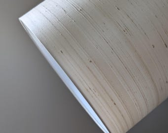 Cream Dupioni Silk Lamp Shade with Spider Washer Hardware: Custom Size Drum Shade