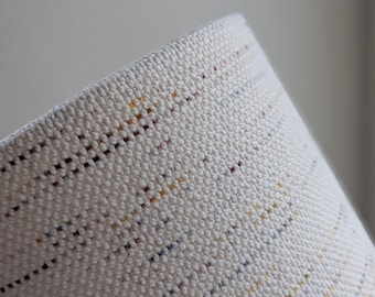 Handwoven Confetti Cotton Fabric Drum Lamp Shade with Euro Fitter, Uno Fitter, or Custom Hardware : Modern Colorful Lampshade