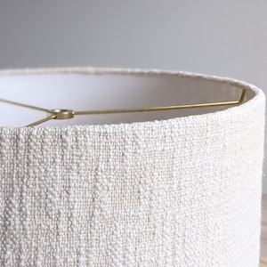 MCM Boucle Lamp Shade in Handwoven Cotton Fabric | Drum Lamp