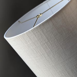 Handmade Drum Lamp Shade with Spider Washer: Soft White Textured Linen