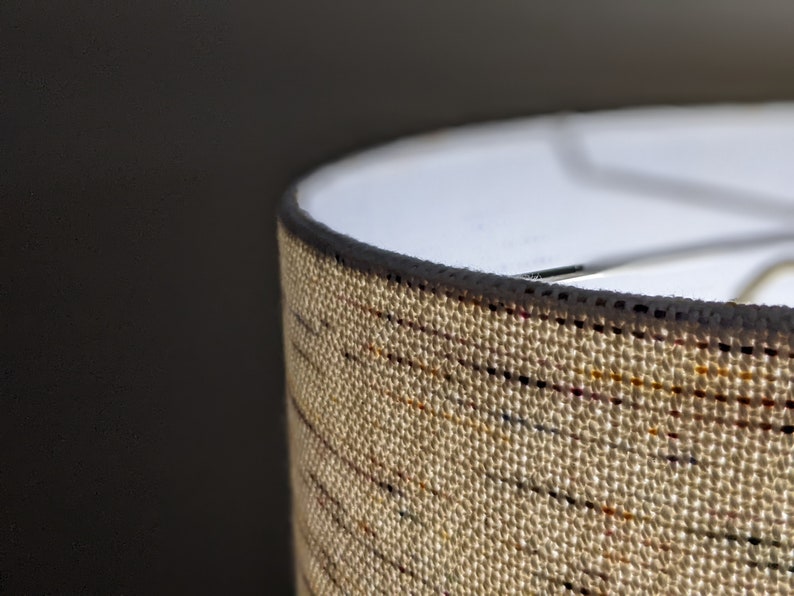 close up image of Confetti lamp shade when the light is turned on