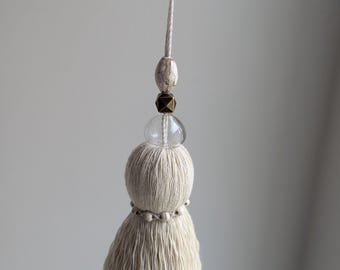 Door Knob Tassel with Brass, Glass, and Ceramic Beads #192