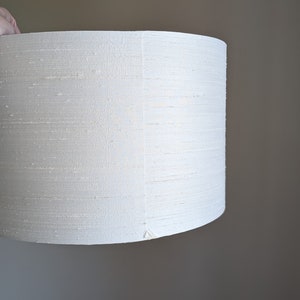 Silk Lamp Shade Custom Lamp Shade Midcentury Modern Lamp Shade in Custom Size Ivory Dupioni Silk Lamp Shade image 7