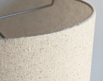 Oatmeal Speckled Drum Lamp Shade: Mid-Century Modern Style