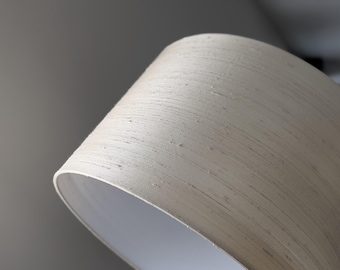 Cream Dupioni Silk Drum Lamp Shade with Uno Fitter or Euro Fitter Hardware